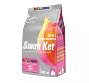 "Smak Ket" - мультивітамінні ласощі для котів "Морські водорості та Біотин", 300 таблеток (Круг)