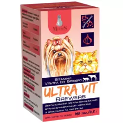 Вітаміни Ультра Віт Бреверс для собак та котів 0.5 мг 140 шт, Modes
