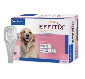 "Virbac EFFITIX" - Краплі від бліх, кліщів, комарів для собак від 20 до 40 кг (4 шт в упаковці)