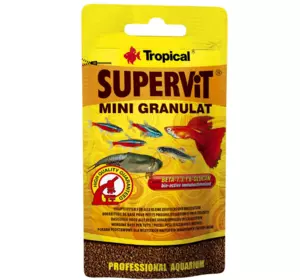 Сухий корм для акваріумних риб Tropical у гранулах "Supervit Mini Granulat" 10 г (для всіх акваріумних риб)