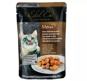 Вологий корм Edel Cat для котів, з печінкою в желе, 100 г