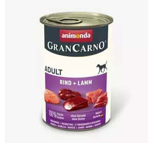 Вологий корм Animonda GranCarno для дорослих собак, з яловичиною та ягням, 400 г
