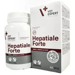 Кормова добавка HEPATIALE Forte Small Breed/Cat 40 капсул (Гепатіале) для покращення функцій печінки VetExpert (термін до 03.2025)