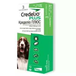 Кределіо ПЛЮС від бліх кліщій і гельмінтів №1 таблетка для собак вагою 11 - 22 кг Elanco