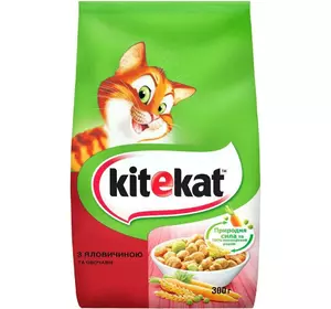 Сухий корм для дорослих кішок KiteKat (КітіКет) з яловичиною та овочами 300 г