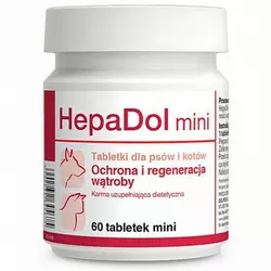 Вітамінно-мінеральна добавка для собак і кішок Dolfos HepaDol Mini, 60 таб. (печінка)