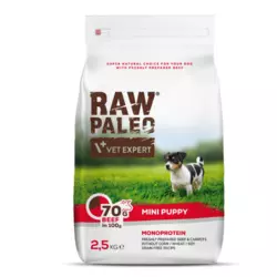 Сухий корм для цуценят Vet Expert Raw Paleo Puppy Mini Beef з яловичиною 2,5кг