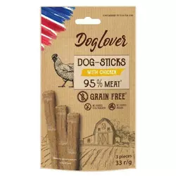 М'ясні ласощі зі смаком курки Dog Lover палички для собак (упаковка 33 г - 3 шт)