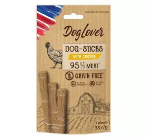 М'ясні ласощі зі смаком курки Dog Lover палички для собак (упаковка 33 г - 3 шт)