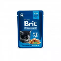 Вологий корм Brit Premium Cat Pouch для кошенят, з куркою, 100 г