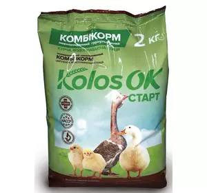 Комбикорм старт для цыплят, водоплавной птицы (1-8 недель) Kolosok 5 кг