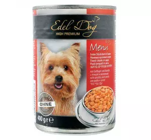 Вологий корм Edel Dog для собак, з птицею і морквою, 400 г