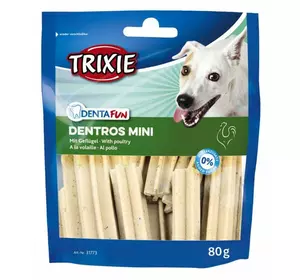 Ласощі для собак Trixie (TX-31773) Denta Fun Dentros Mini палички для зубів собак з птицею 80 г