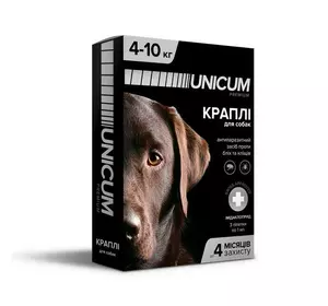 Краплі Unicum Premium (Унікум Преміум) від бліх та кліщів для собак вагою 4-10 кг (упаковка 3 піпетки)