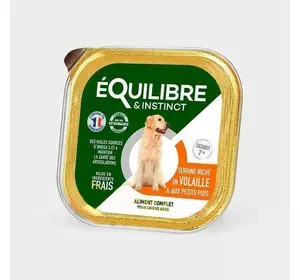 Паштет Equilibre (Екулібре) для дорослих собак 7+ рік з куркою та зеленим горохом 300 г