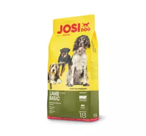 Сухий корм Josera JosiDog Lamb Basic для дорослих собак збалансована дієта з ягням, 18 кг