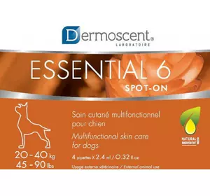 Dermoscent (Дермосент) Essential 6 spot-on - Засіб для догляду за шкірою та шерстю собак вагою від 20 до 40 кг(4піп.х2.4 мл)