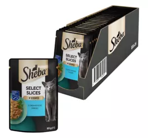 Вологий корм Sheba (Шеба) cig POU для дорослих котів з океанічною рибою в соусі 85 г (блок 28 шт)