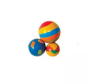 Іграшка набір м'ячів (решітка, м'який, веселка) 3,5 / 4 см 3шт Тріхіе (4132)