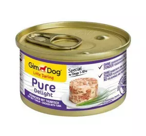 Вологий корм GimDog LD Pure Delight для собак мініатюрних порід, з куркою та тунцем, 85 г
