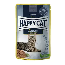 Вологий корм Happy Cat (Хепі Кет) Culinary Land-Ente з птицею для кішок (шматочки в соусі), 85 г