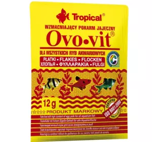Сухий корм для акваріумних риб Tropical у пластівцях "Ovo-Vit" 12 г (для всіх акваріумних риб)