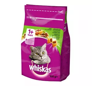 Сухий корм Whiskas (Віскас) для дорослих кішок з ягням, 300 г