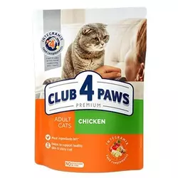 Повнораціонний сухий корм CLUB 4 PAWS (Клуб 4 Лапи) Преміум для кішок з куркою, 300 г