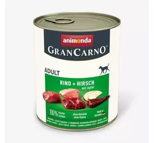 Вологий корм Animonda GranCarno для дорослих собак, з яловичиною, олениною та яблуком, 800 г