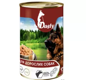 Повноцінний вологий корм Дасті Dasty консерви для собак з яловичиною 1240 г