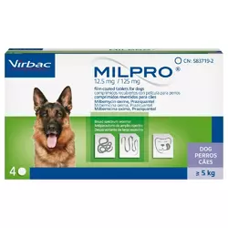 Мілпро Milpro 12,5 мг / 125 мг для собак 5 - 25 кг (4 таблетки)