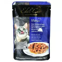 Вологий корм Edel Cat для котів, з лососем та фореллю в соусі, 100 г