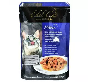 Вологий корм Edel Cat для котів, з лососем та фореллю в соусі, 100 г