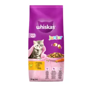 Сухий корм Whiskas (Віскас) Junior подушечки з кремовою начинкою для кошенят з куркою, 14 кг
