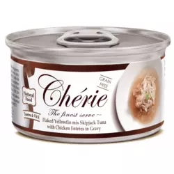 Вологий корм Cherie Signature Gravy Mix Tuna & Chiken для кішок зі шматочками тунця та курки в соусі, 80 г