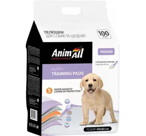 Пелюшки для собак AnimAll 60х60 см з ароматом лаванди 100 шт