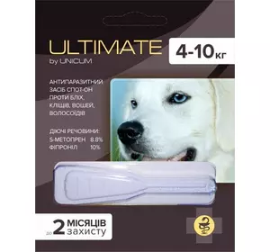 Ultimate UNICUM (Ультімейт Унікум) краплі від бліх, кліщів, вошей і волосоїдів для собак 4 - 10 кг 0,8 мл