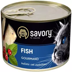 Вологий корм Сейворі Savory для вибагливих котів з рибою, 200 г