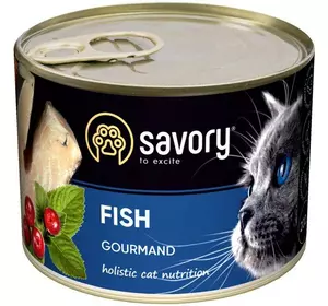 Вологий корм Сейворі Savory для вибагливих котів з рибою, 200 г