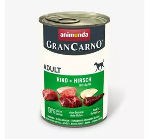 Вологий корм Animonda GranCarno для дорослих собак, з яловичиною, олениною та яблуком, 400 г