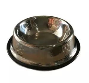 Миска для собаки з нержавіючої сталі кругла 24-8-14 (22см,0.4л)