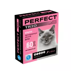 Краплі протипаразитарні PerFect TRIO для кішок до 4 кг упаковка №3 піпетки по 0.6 мл Ветсинтез