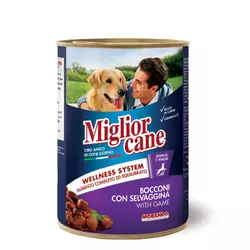 Вологі консерви для собак з шматочками дичини 405 г Migliorcane