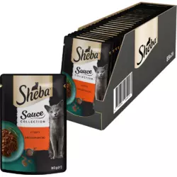 Вологий корм Sheba (Шеба) Sauce для дорослих кішок з яловичиною в соусі 85 г (блок 28 шт)