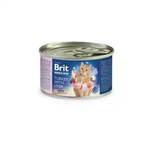 Вологий корм Brit Premium by Nature для котів, з індичкою та печінкою, 200 г
