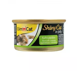 Вологий корм GimCat Shiny Cat для котів, курка і папайя, 70 г