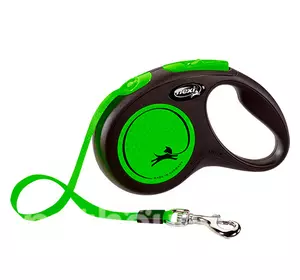 Повідець-рулетка Flexi New Neon М стрічка 5м/25 кг (Зелений)