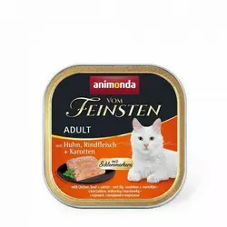 Вологий корм Animonda Vom Feinsten для дорослих котів, з куркою, яловичиною та морквою, 100 г