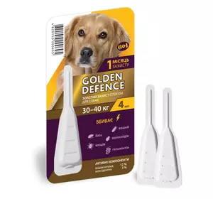 Краплі на холку Golden Defence (Голден дефенс) №1 піпетка від паразитів для собак вагою 30-40 кг Palladium
