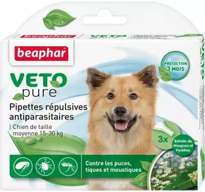 Краплі Beaphar Bio Spot On від бліх, кліщів і комарів для собак вагою 15-30 кг №3 піпетки (1 упаковка)